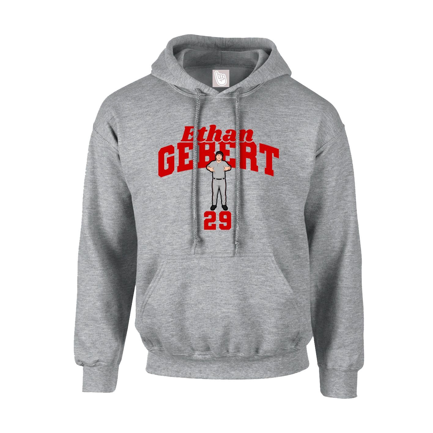 Youth Hoodie — Signature Arch in Grey