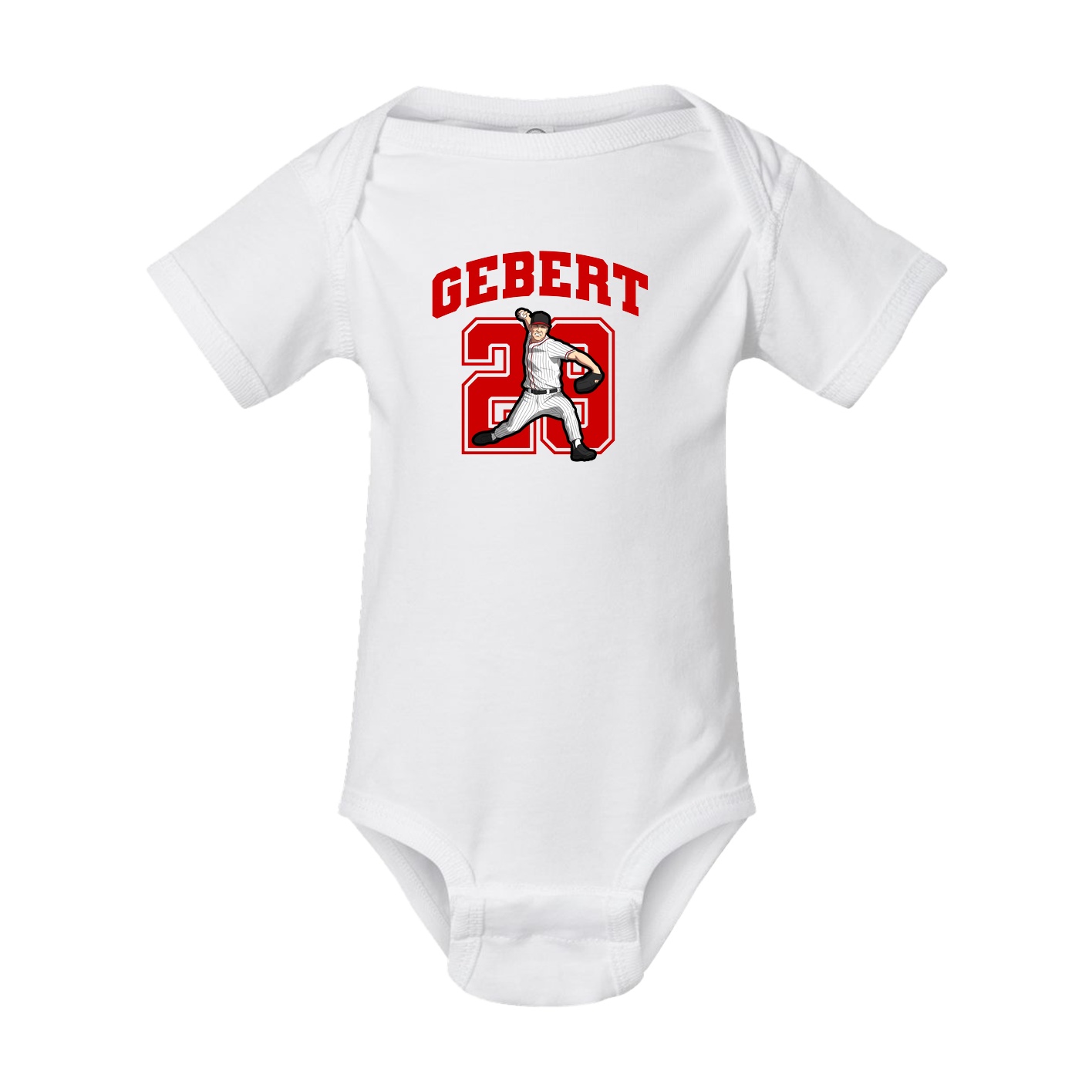 Baby Onesie — Number in White