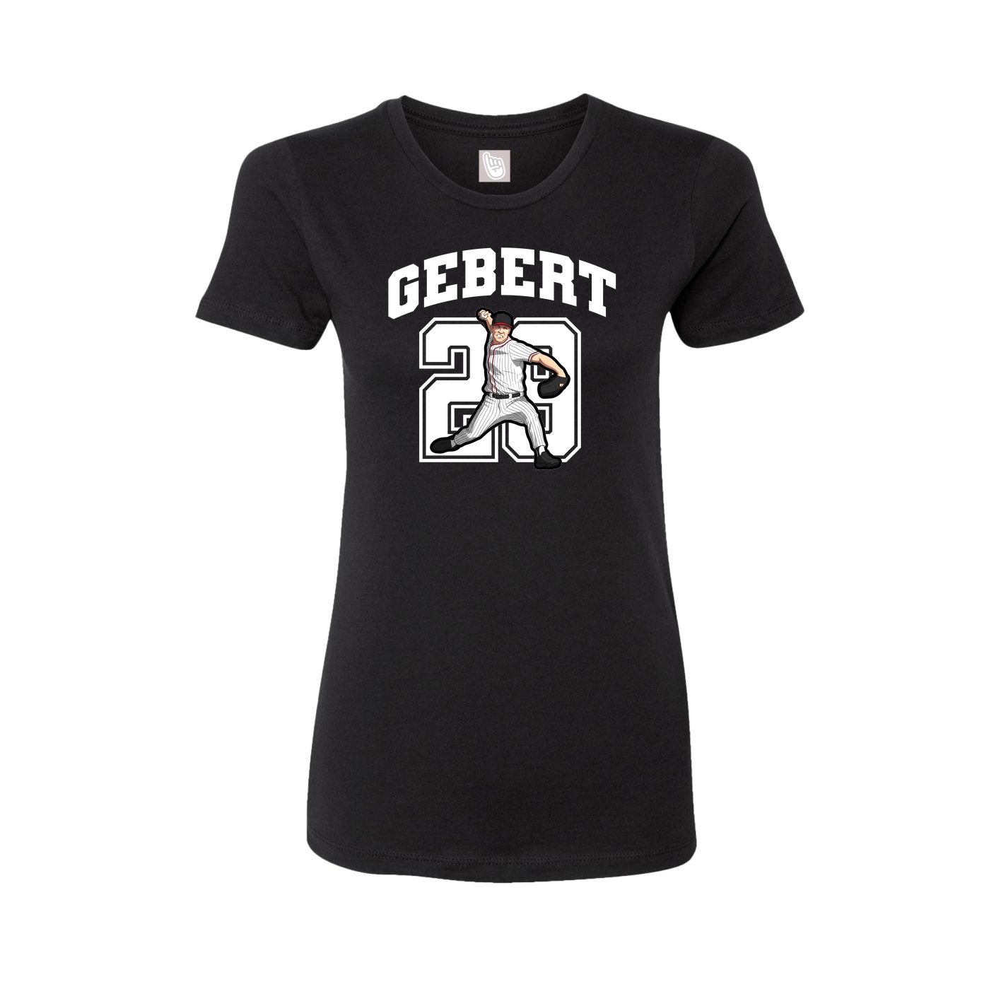 Fitted Women's Tee — Number in Black