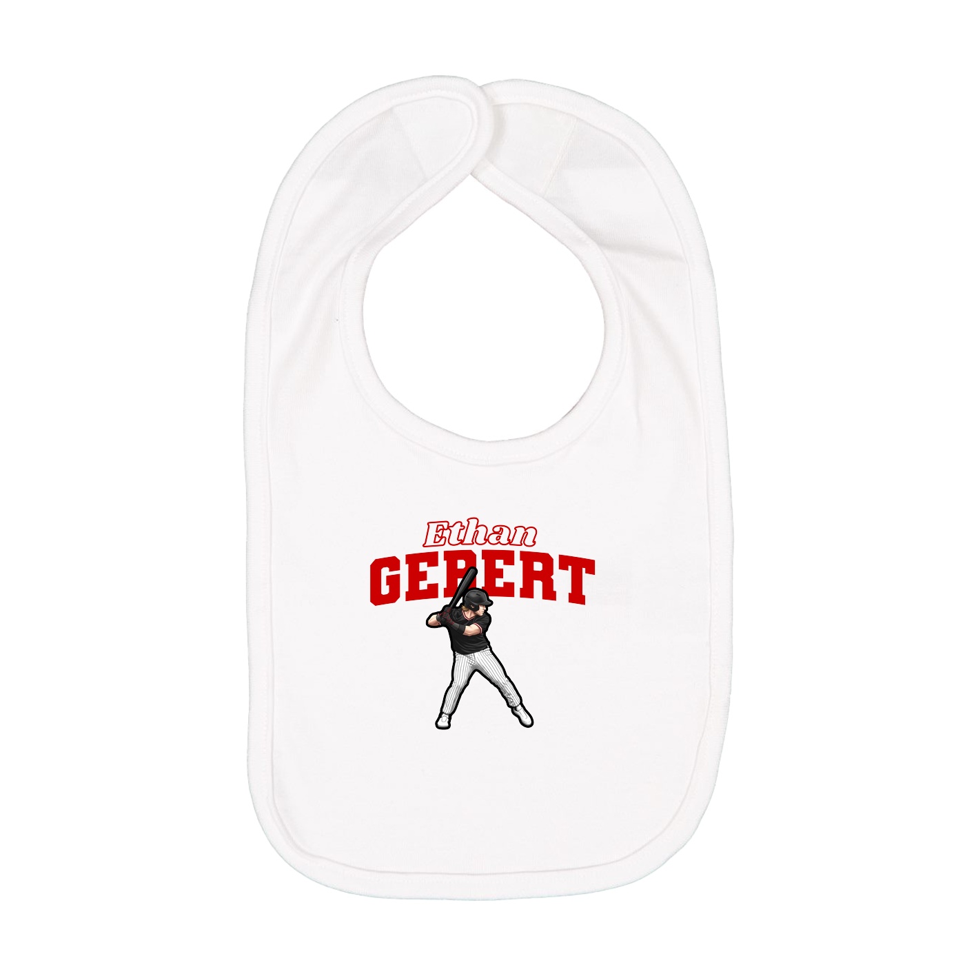 Infant Bib — Name Arch in White