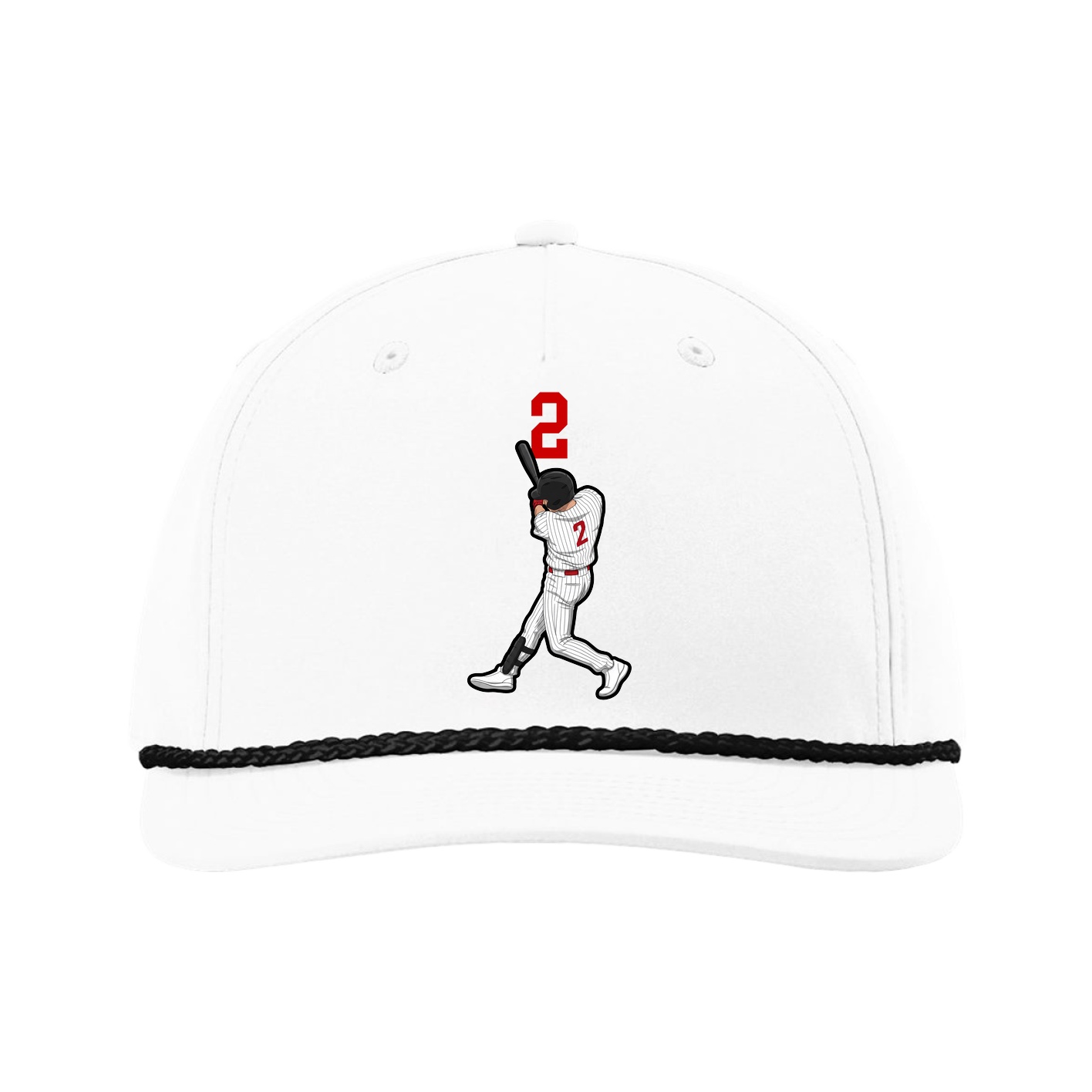 Five-Panel Classic Rope Cap — Number Top in White