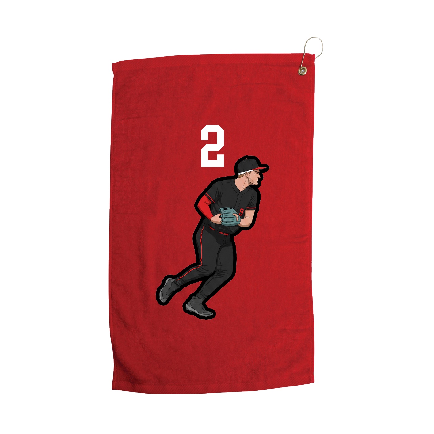 Golf Towel — Number Top in Red
