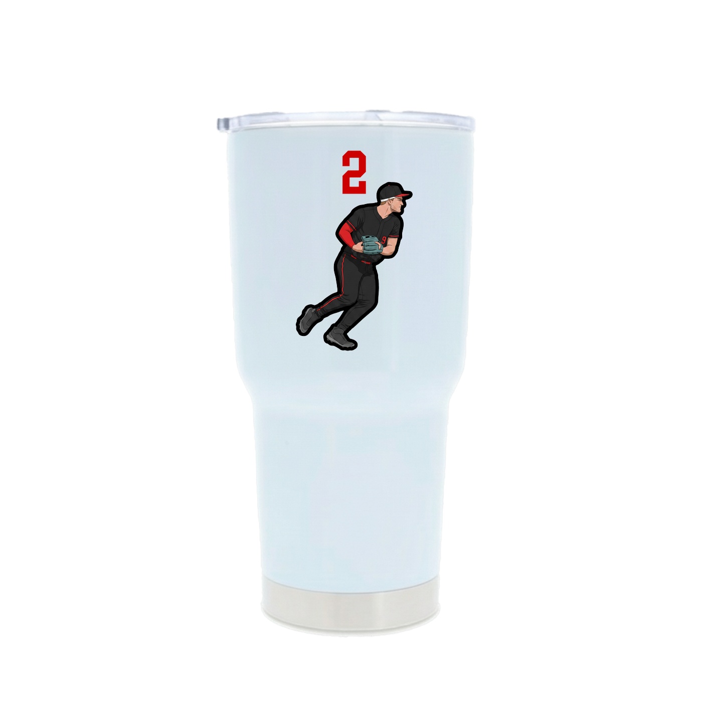 30oz Stainless Steel Tumbler — Number Top in White