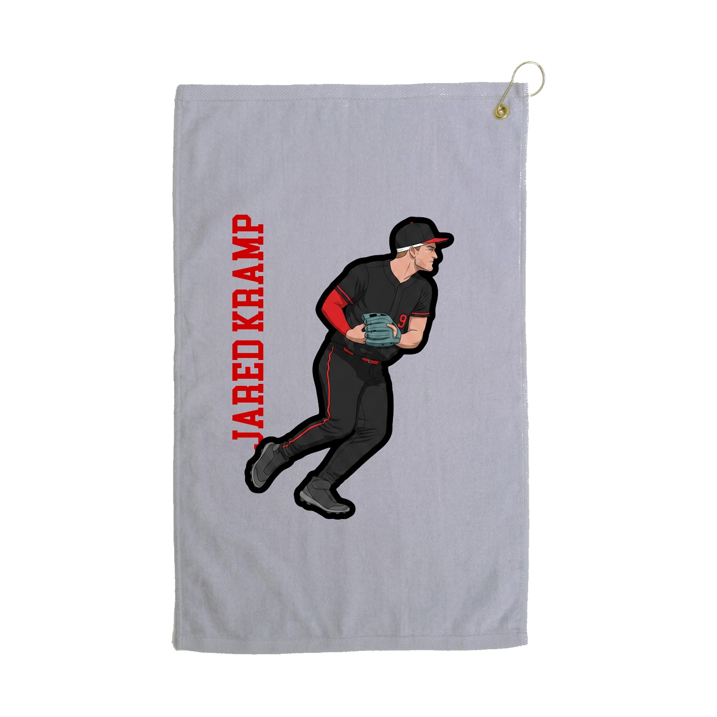 Golf Towel — Name Vertical in Grey