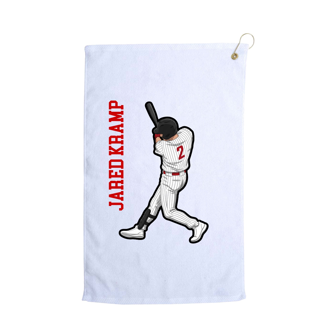 Golf Towel — Name Vertical in White