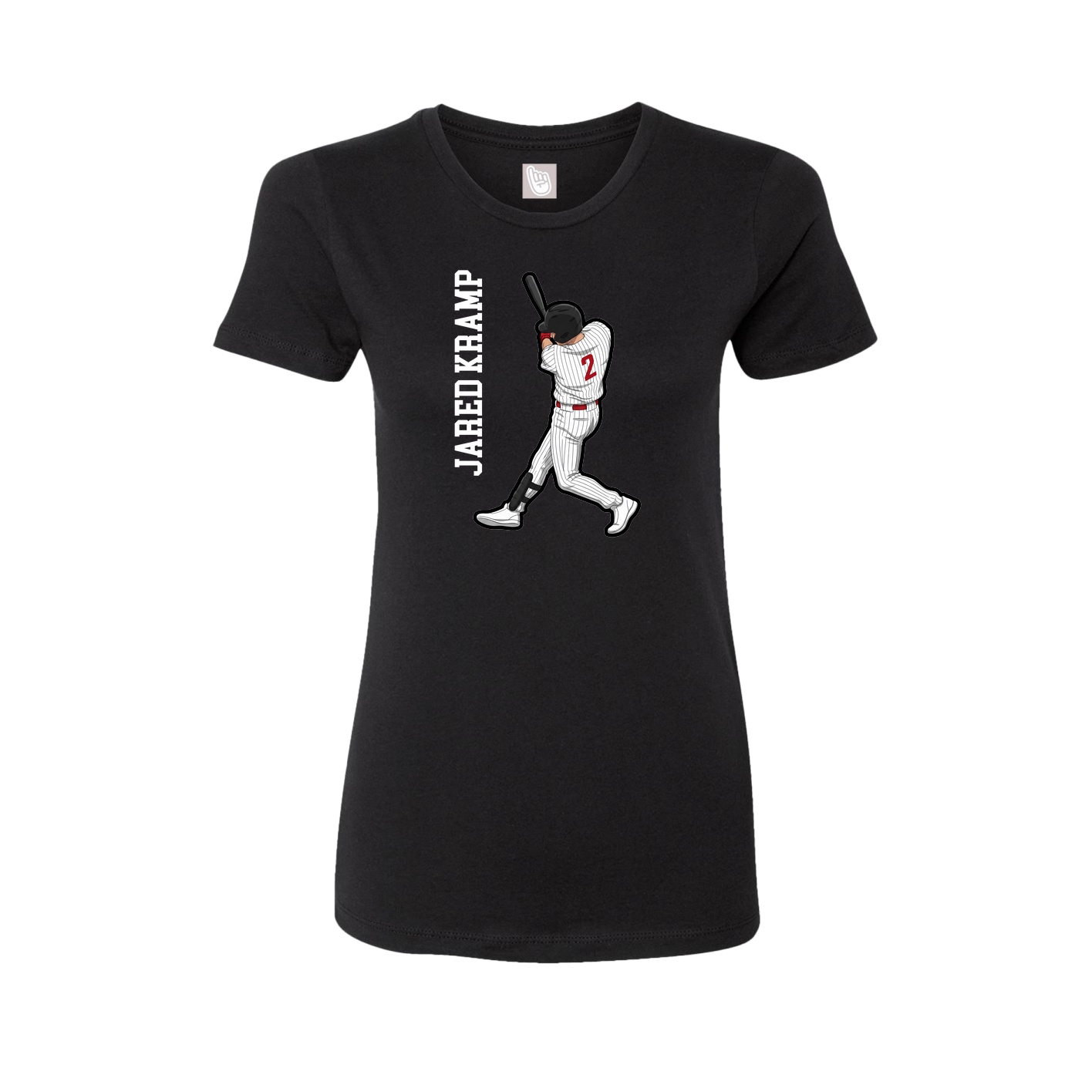 Fitted Women's Tee — Name Vertical in Black