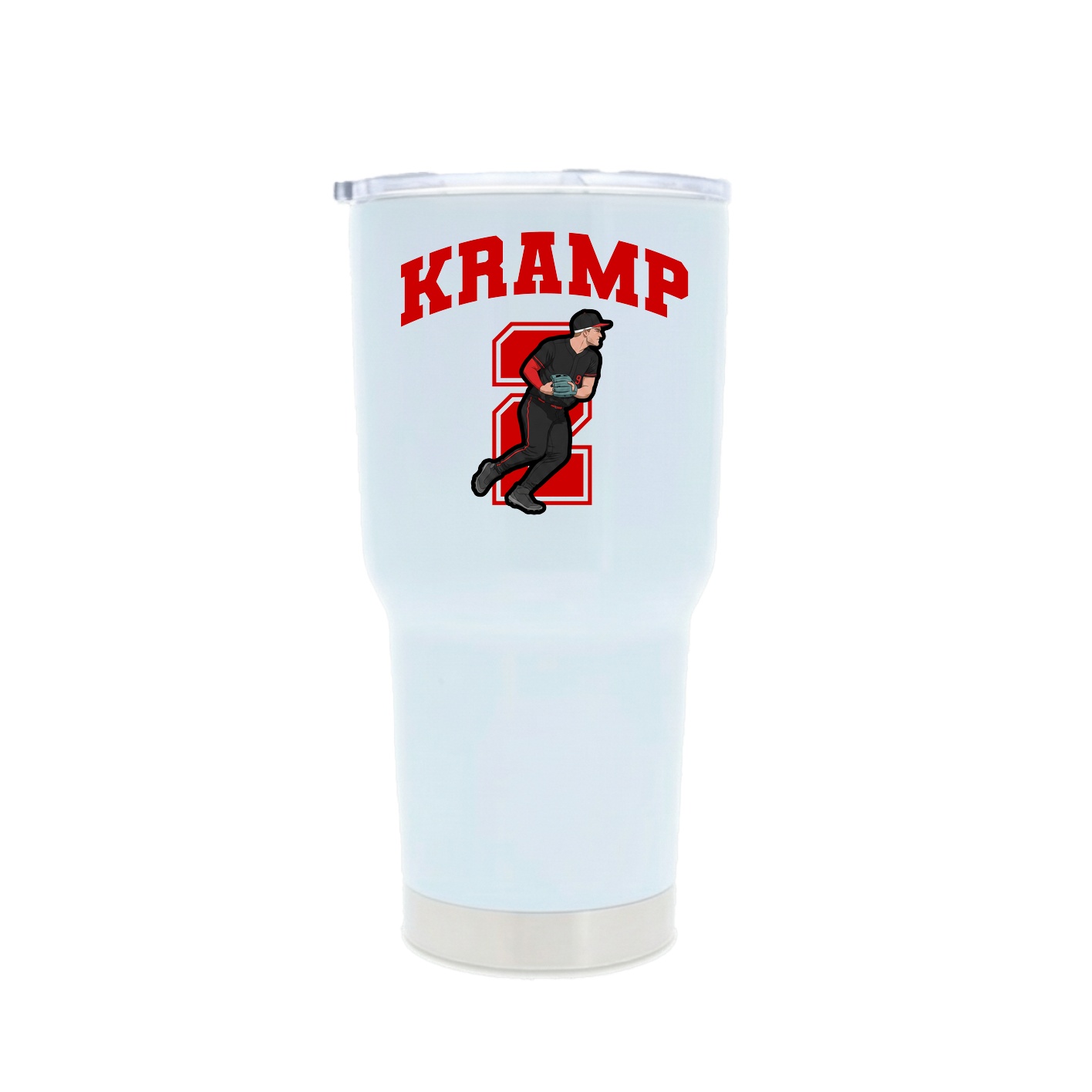 30oz Stainless Steel Tumbler — Number in White