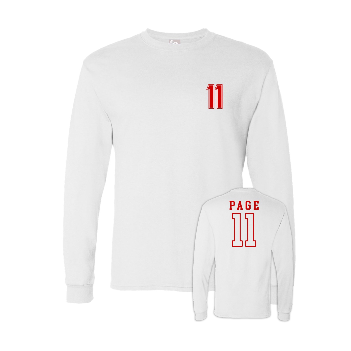 Long Sleeve Tee — Chest Back in White