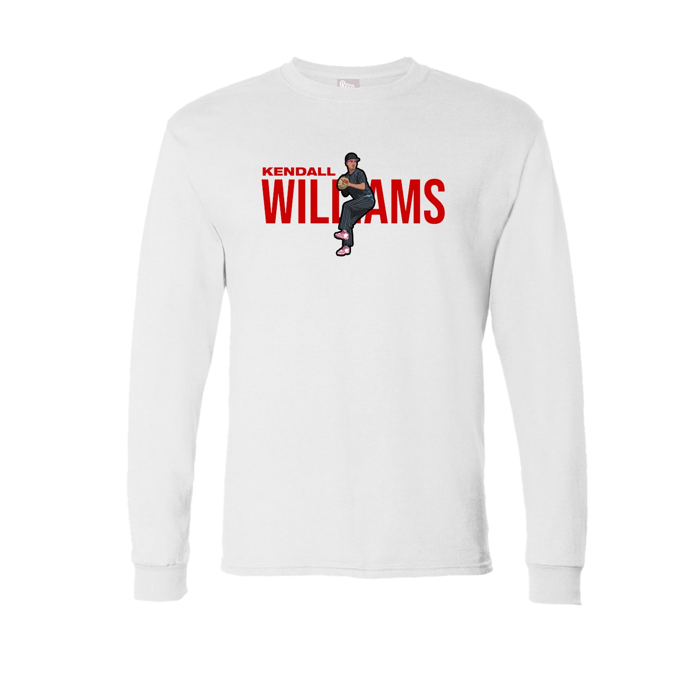 Long Sleeve Tee — Player Name in White