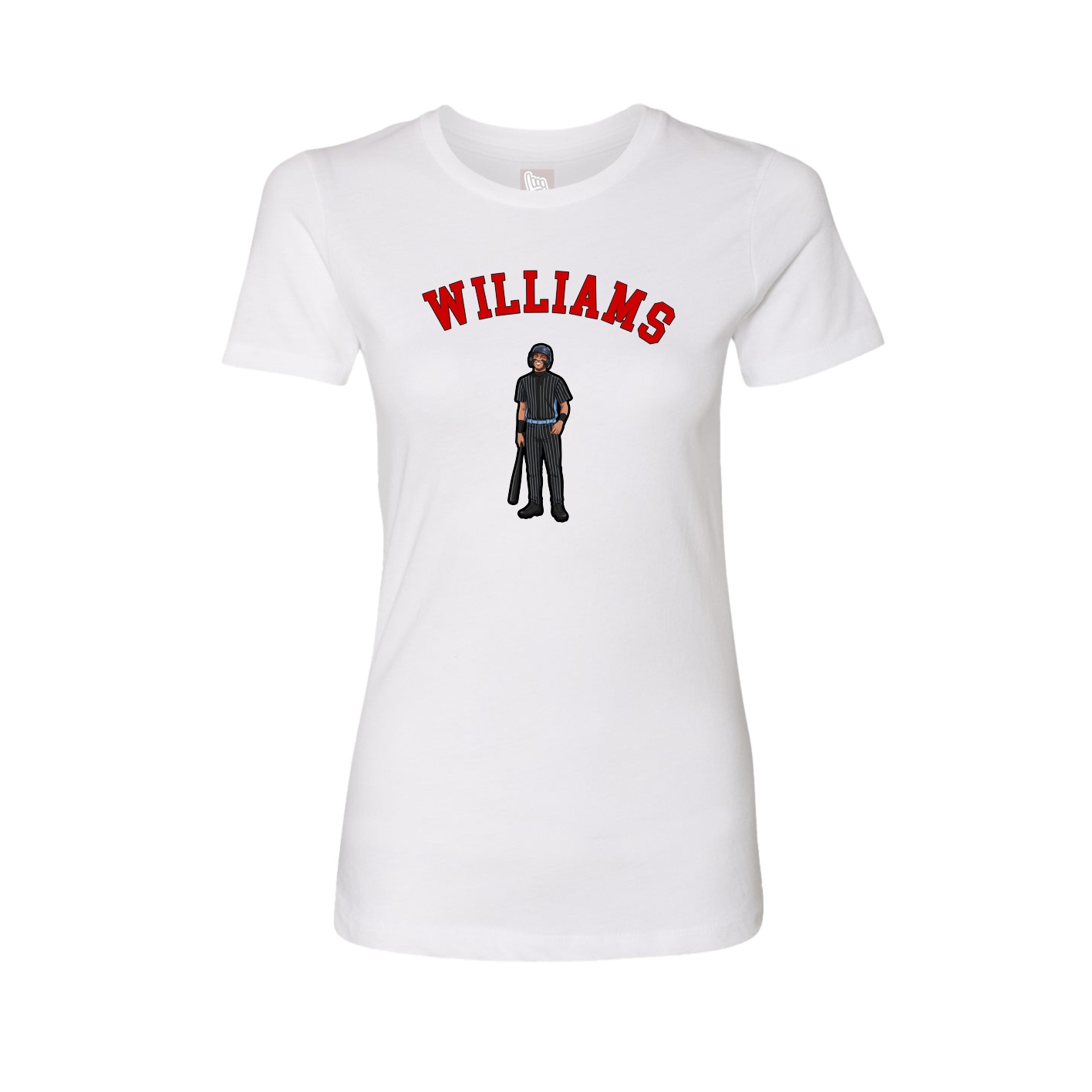 Fitted Women's Tee — Shirsey Arch in White