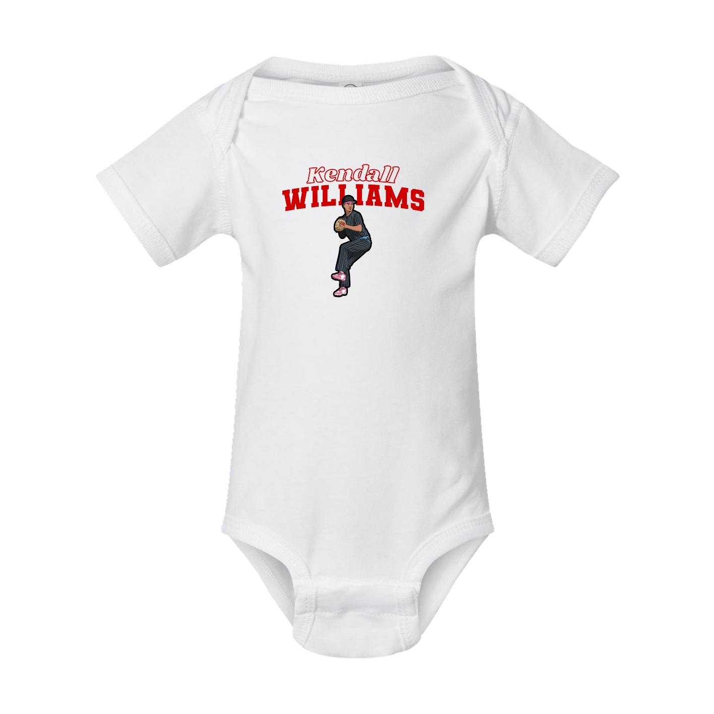 Baby Onesie — Name Arch in White
