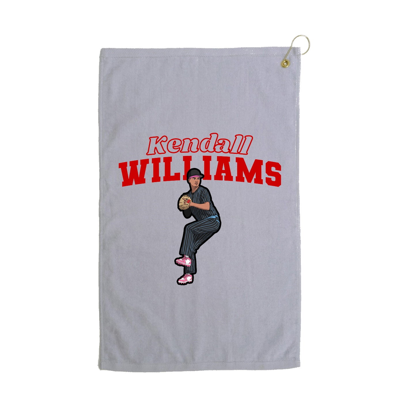 Golf Towel — Name Arch in Grey