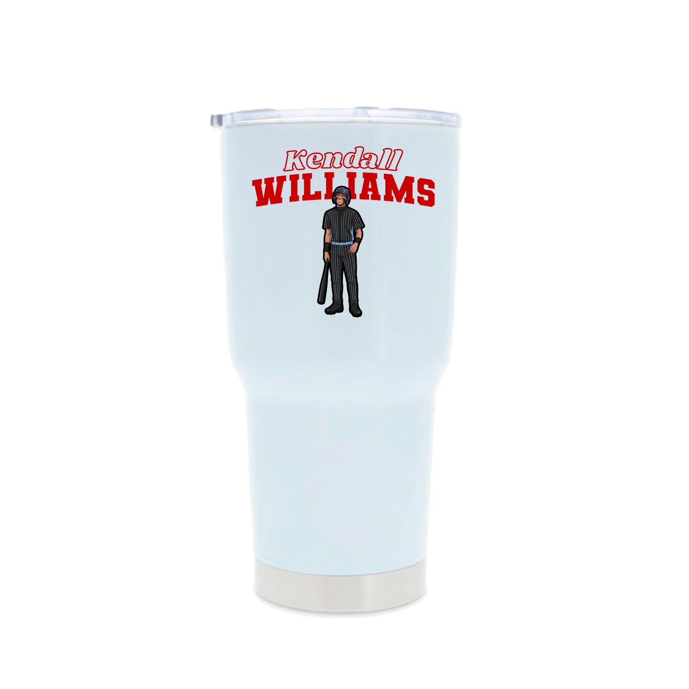 30oz Stainless Steel Tumbler — Name Arch in White