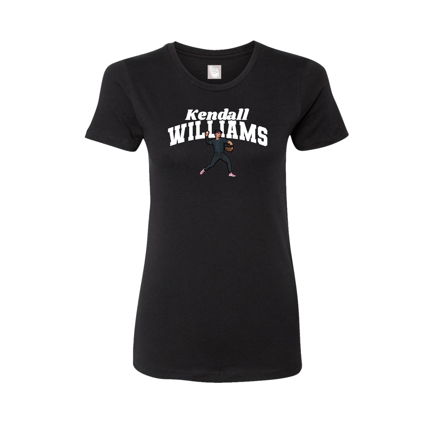 Fitted Women's Tee — Signature Arch in Black
