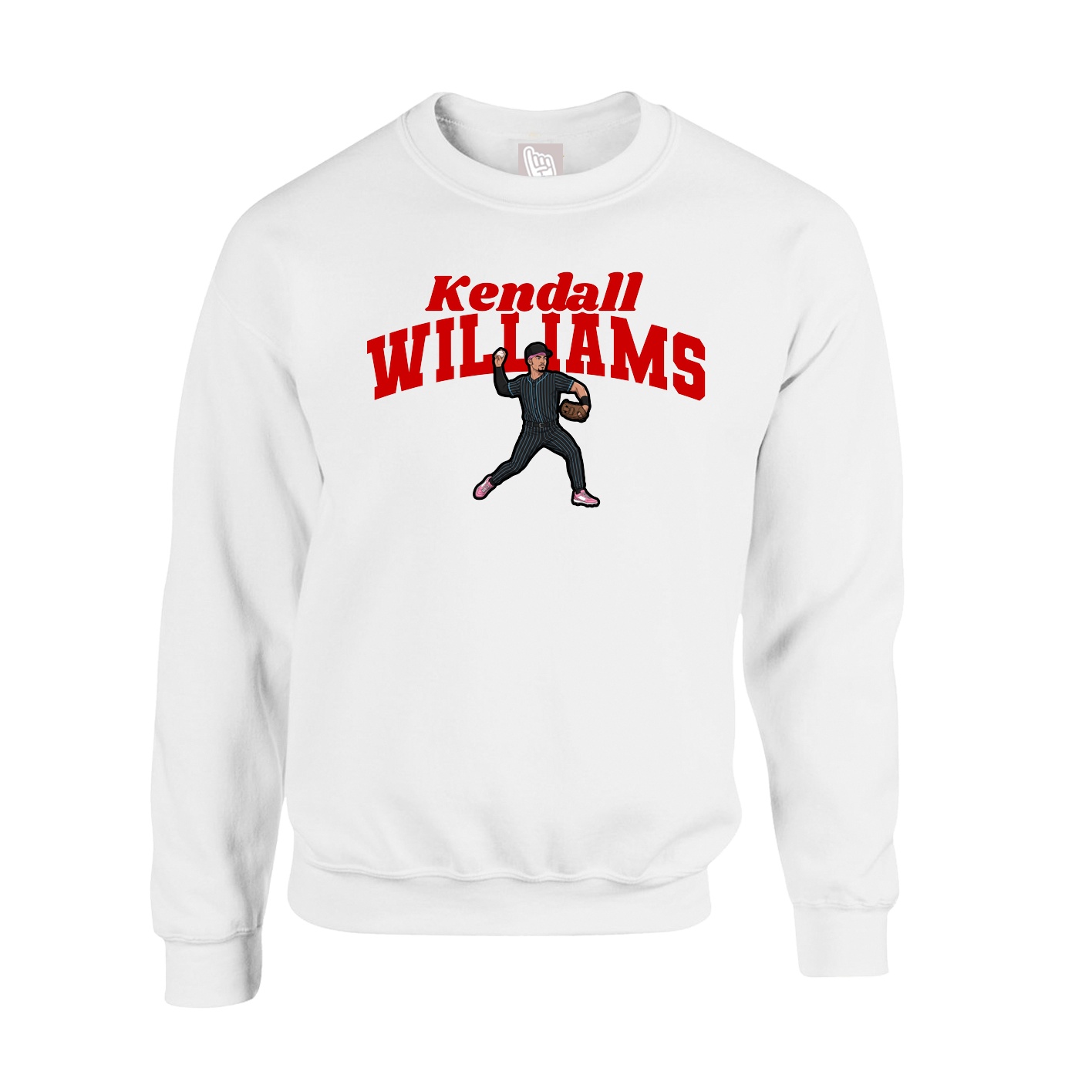 Fleece Crew — Signature Arch in White