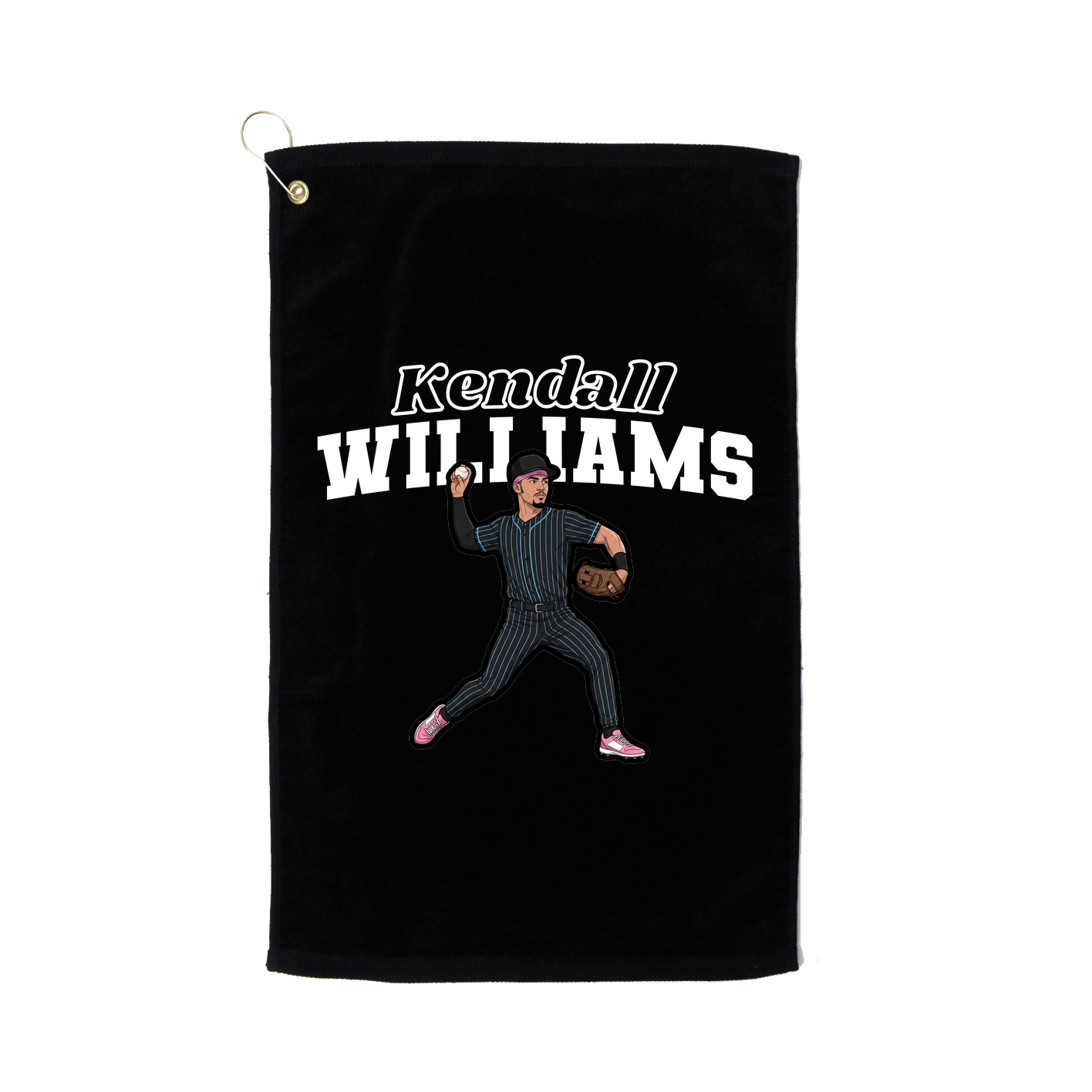 Golf Towel — Name Arch in Black