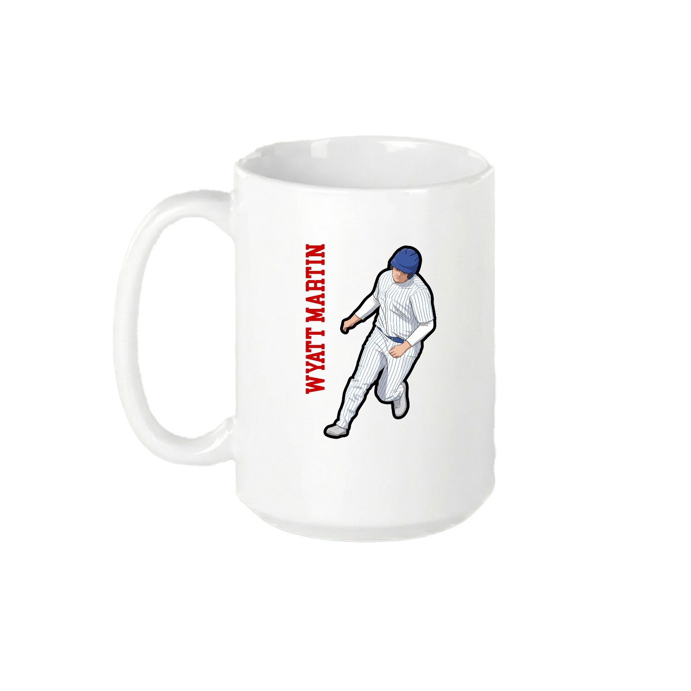 15oz Coffee Mug — Name Vertical in White