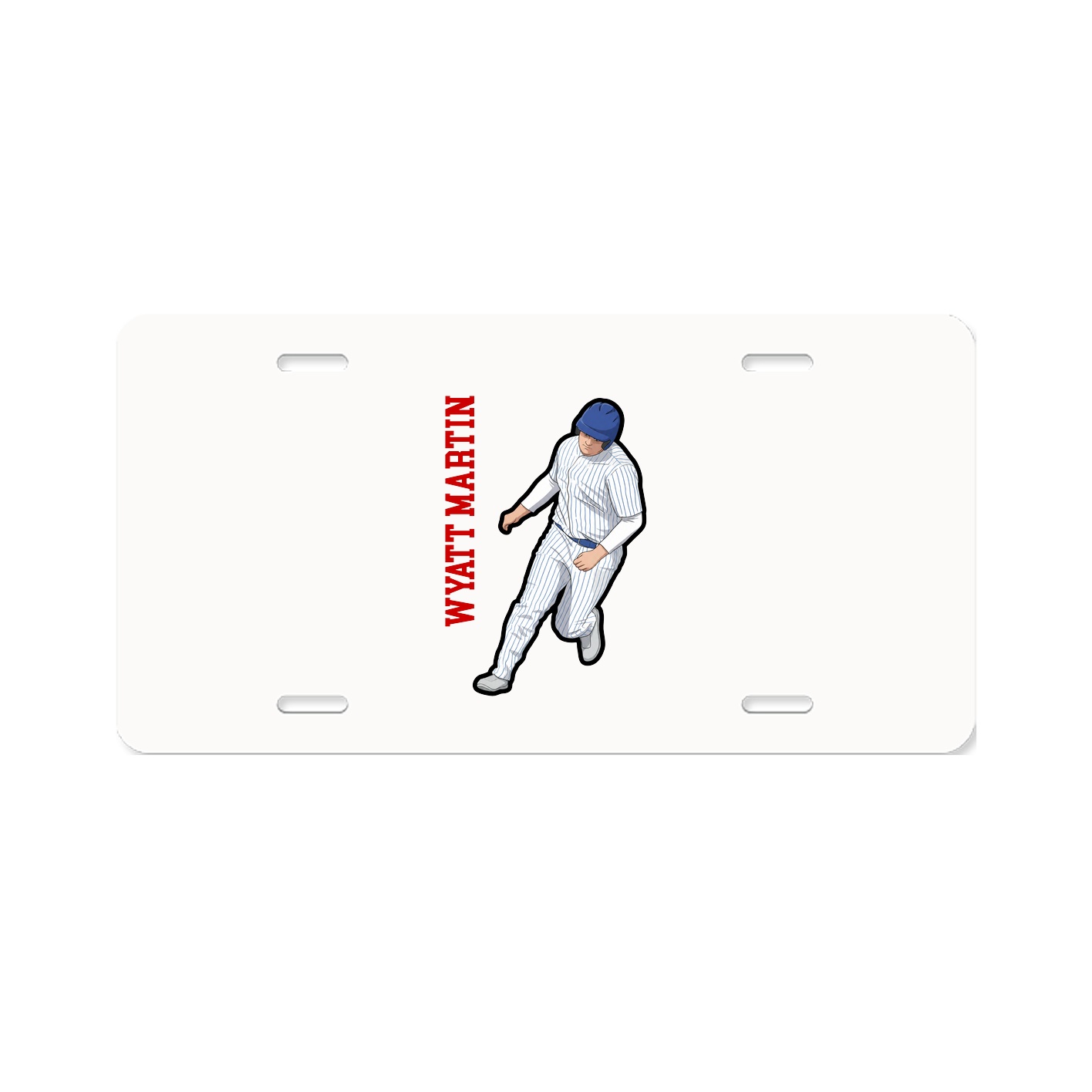 License Plate — Name Vertical in Classic
