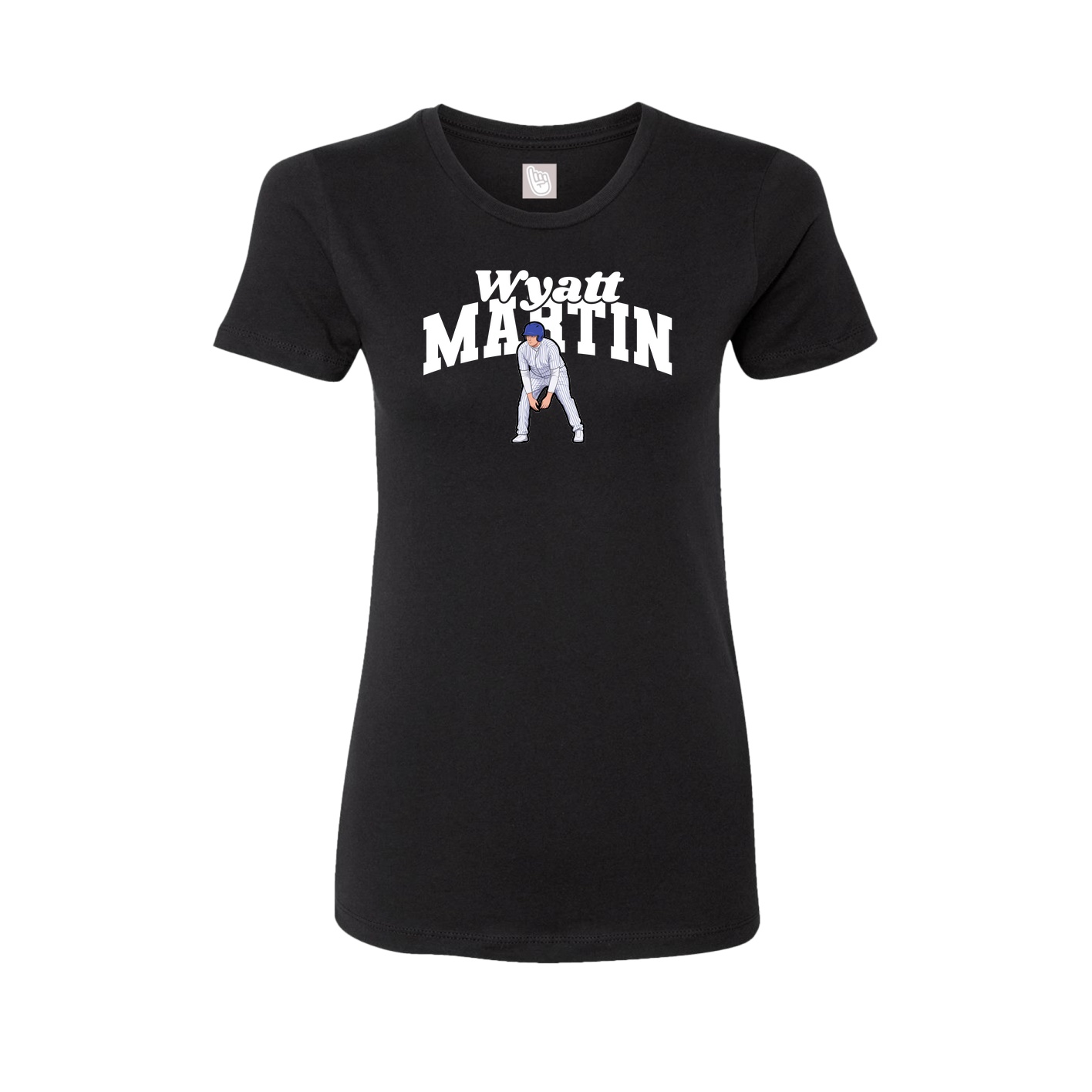 Fitted Women's Tee — Signature Arch in Black