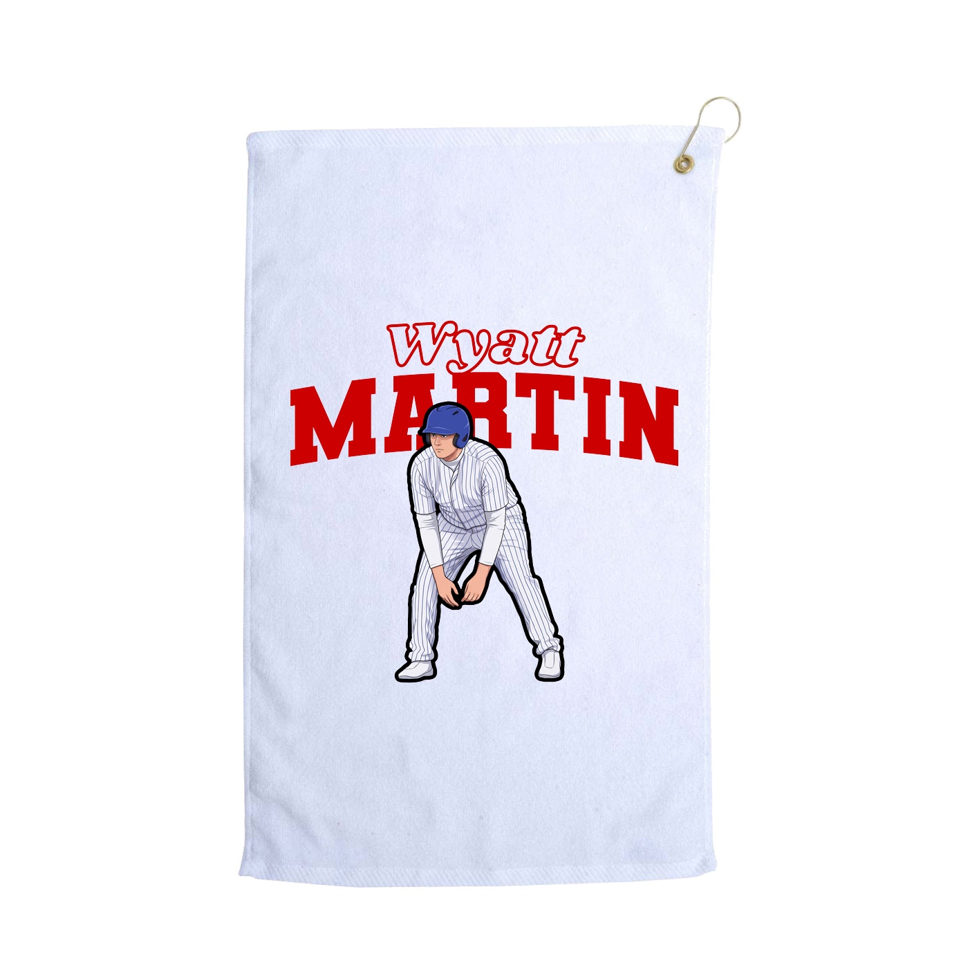 Golf Towel — Name Arch in White