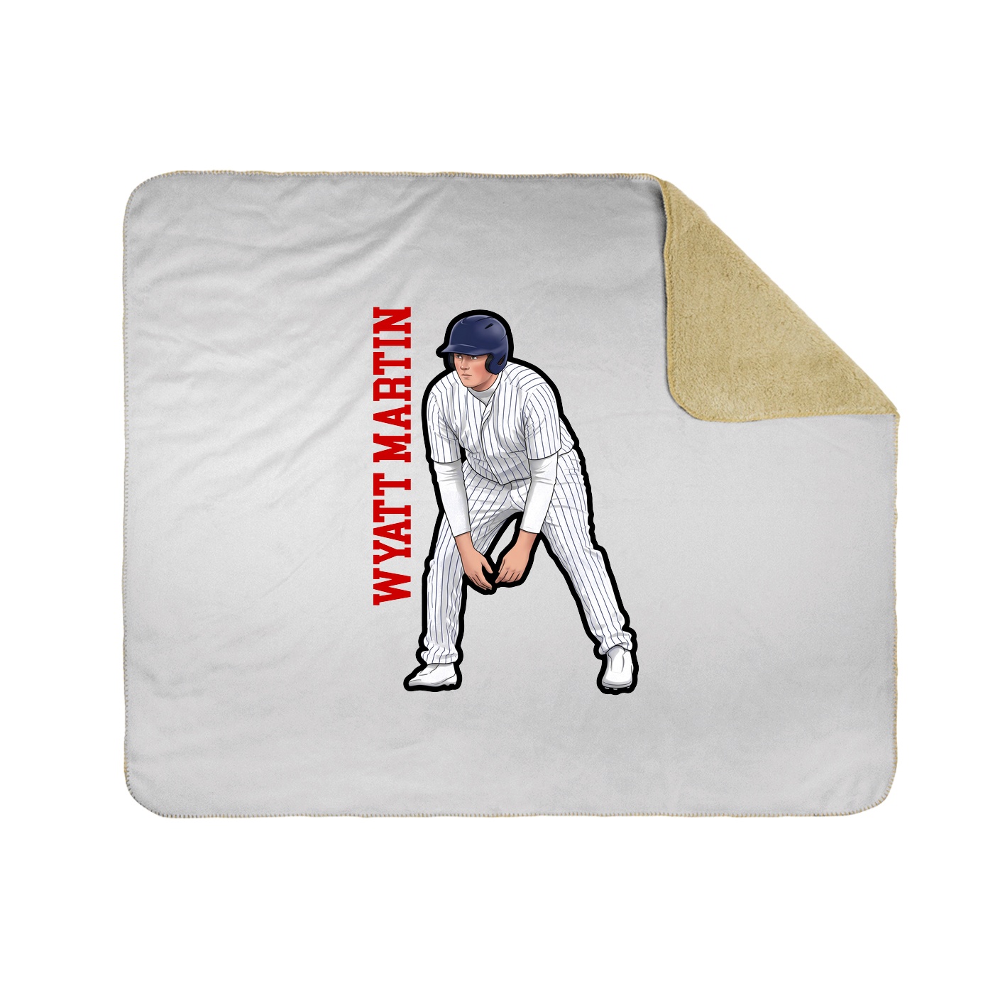 Throw Blanket — Name Vertical in White