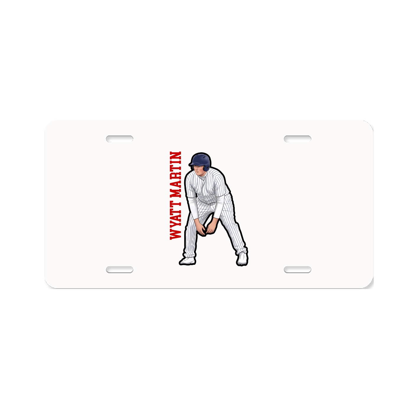 License Plate — Name Vertical in Classic