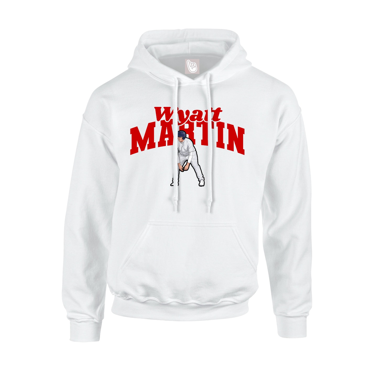 Youth Hoodie — Signature Arch in White