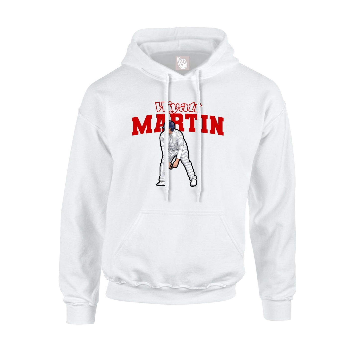 Hoodie — Name Arch in White