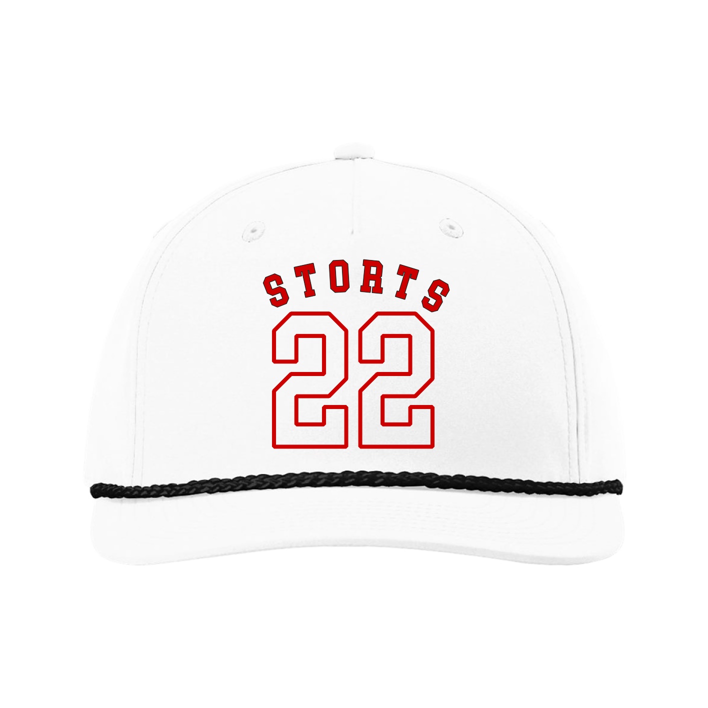 Five-Panel Classic Rope Cap — Shirsey Arch in White