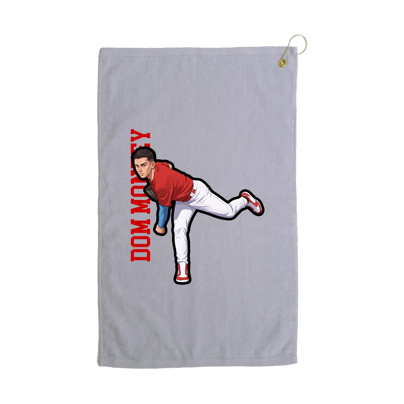 Golf Towel — Name Vertical in Grey