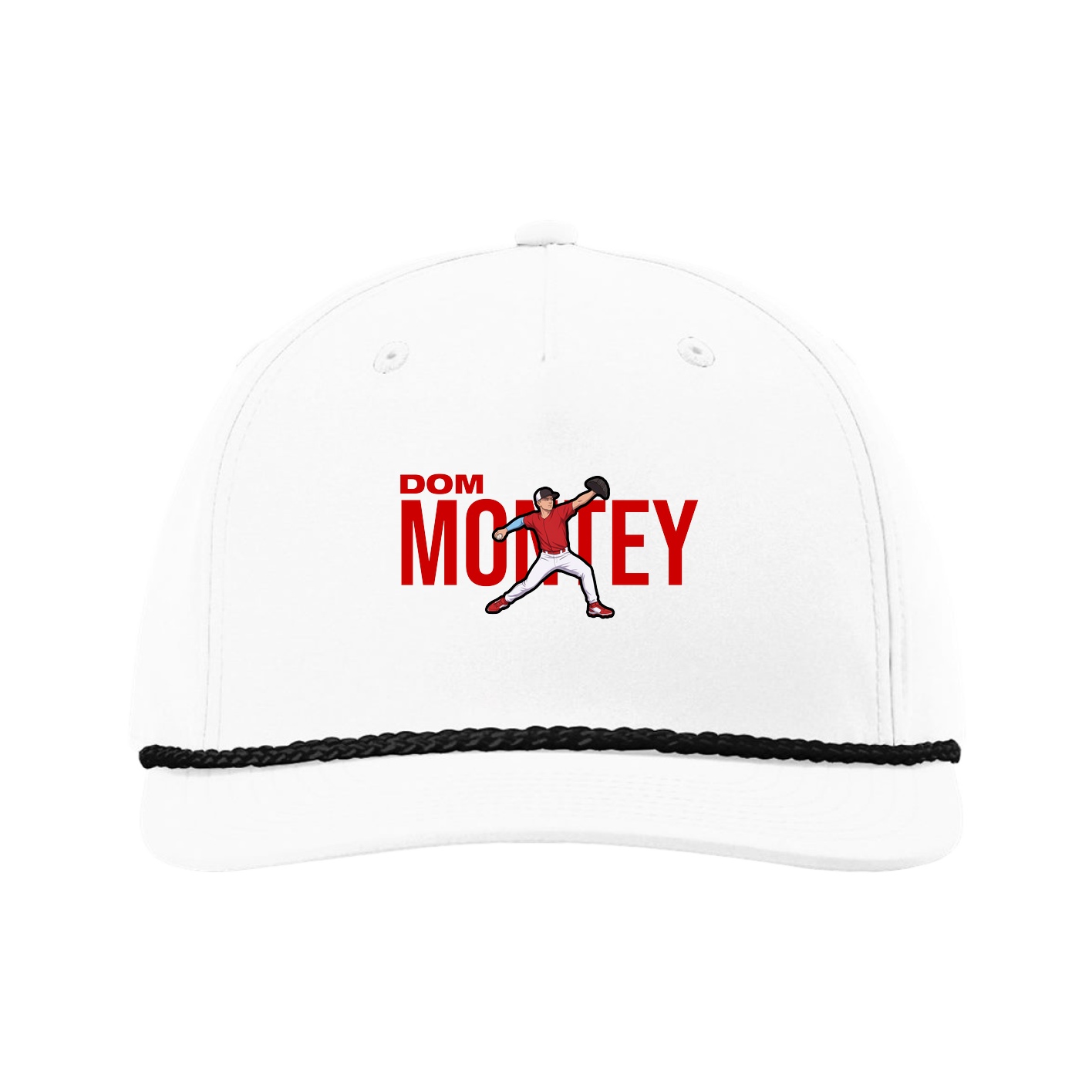 Five-Panel Classic Rope Cap — Player Name in White