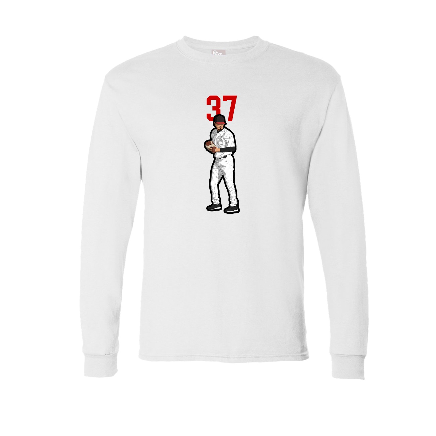 Long Sleeve Tee — Number Top in White