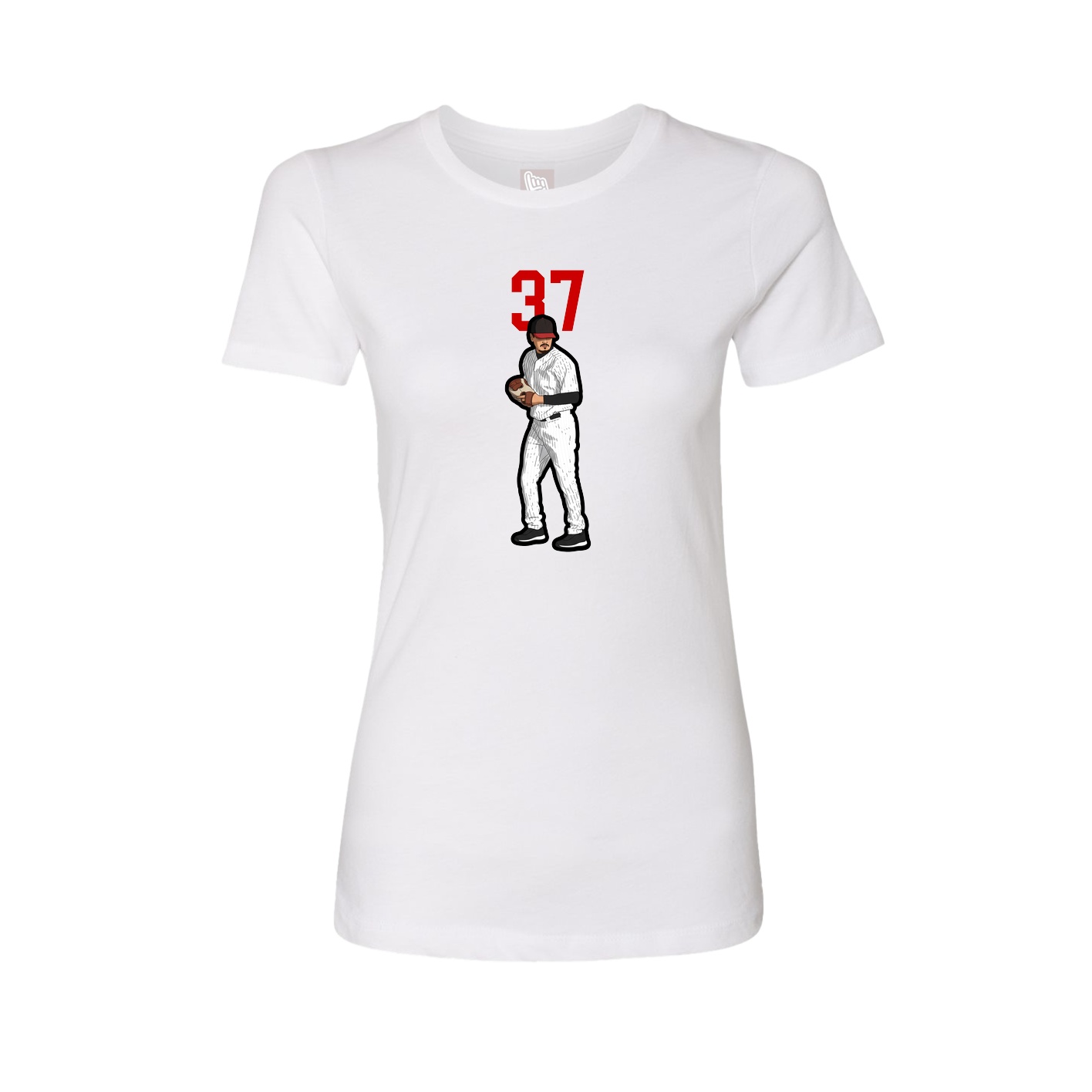Fitted Women's Tee — Number Top in White