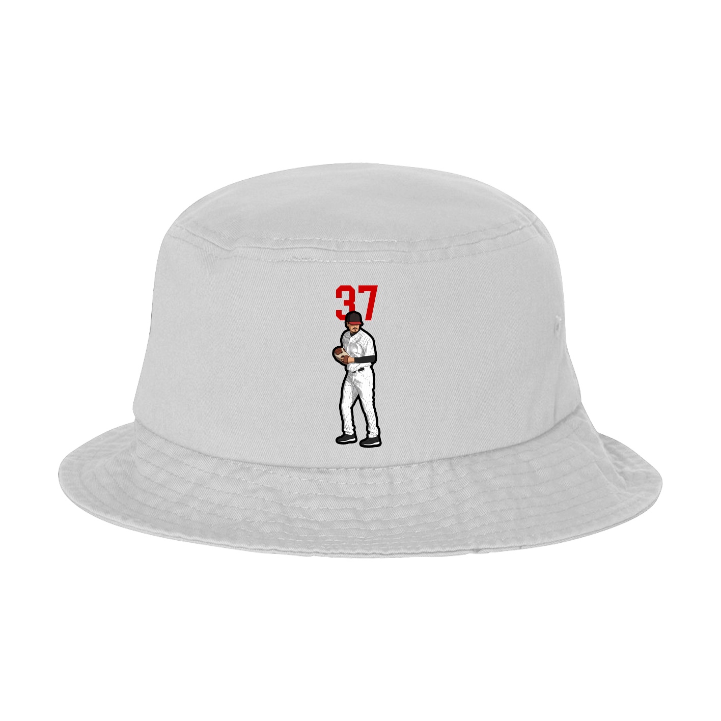 Bucket Cap — Number Top in White