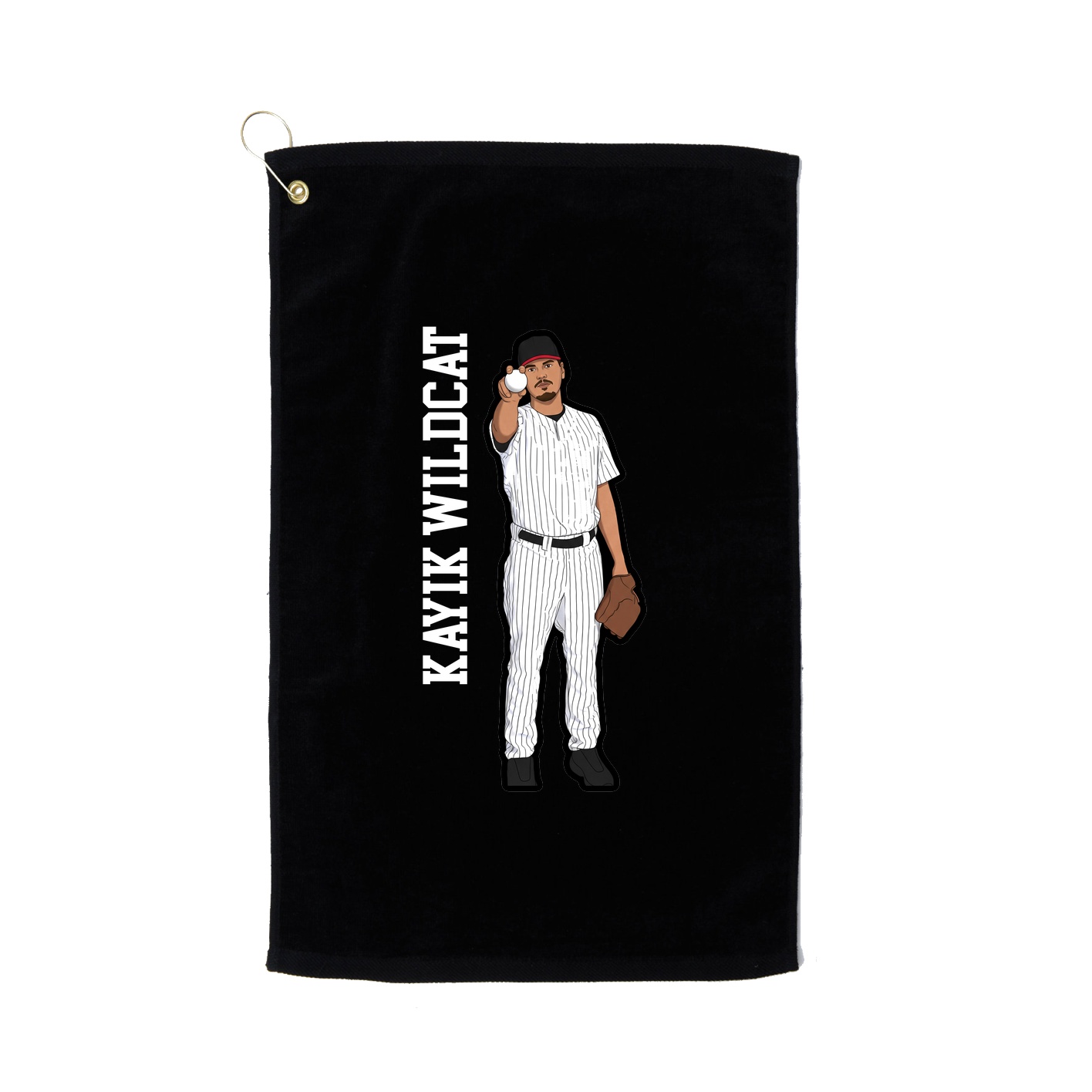 Golf Towel — Name Vertical in Black