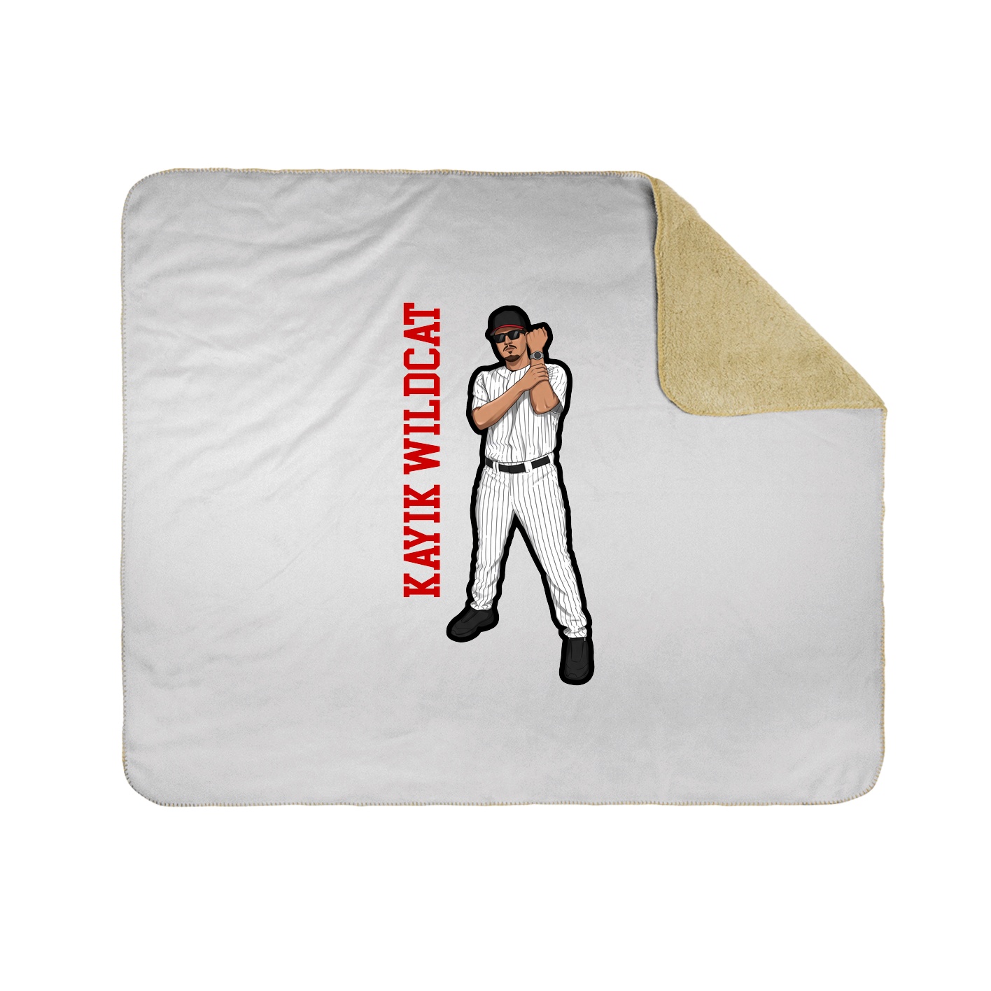 Throw Blanket — Name Vertical in White