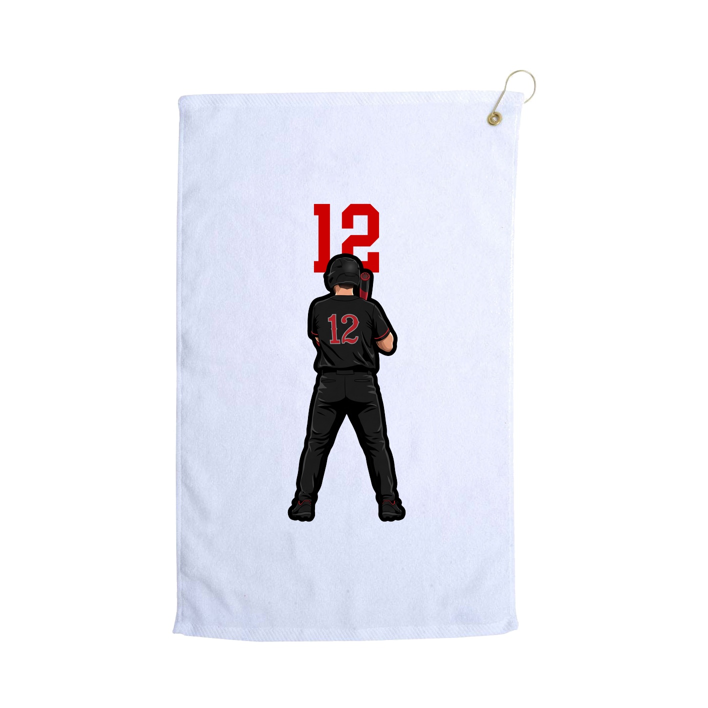 Golf Towel — Number Top in White