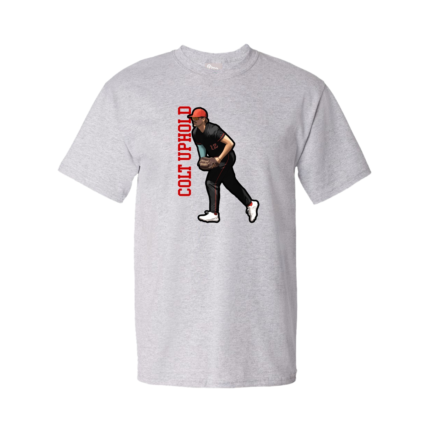 Tee — Name Vertical in Grey