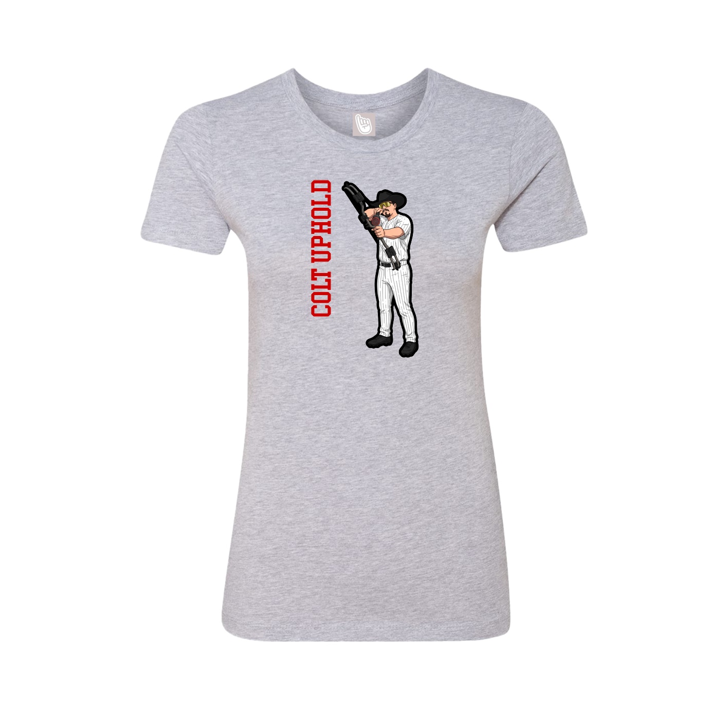 Fitted Women's Tee — Name Vertical in Grey
