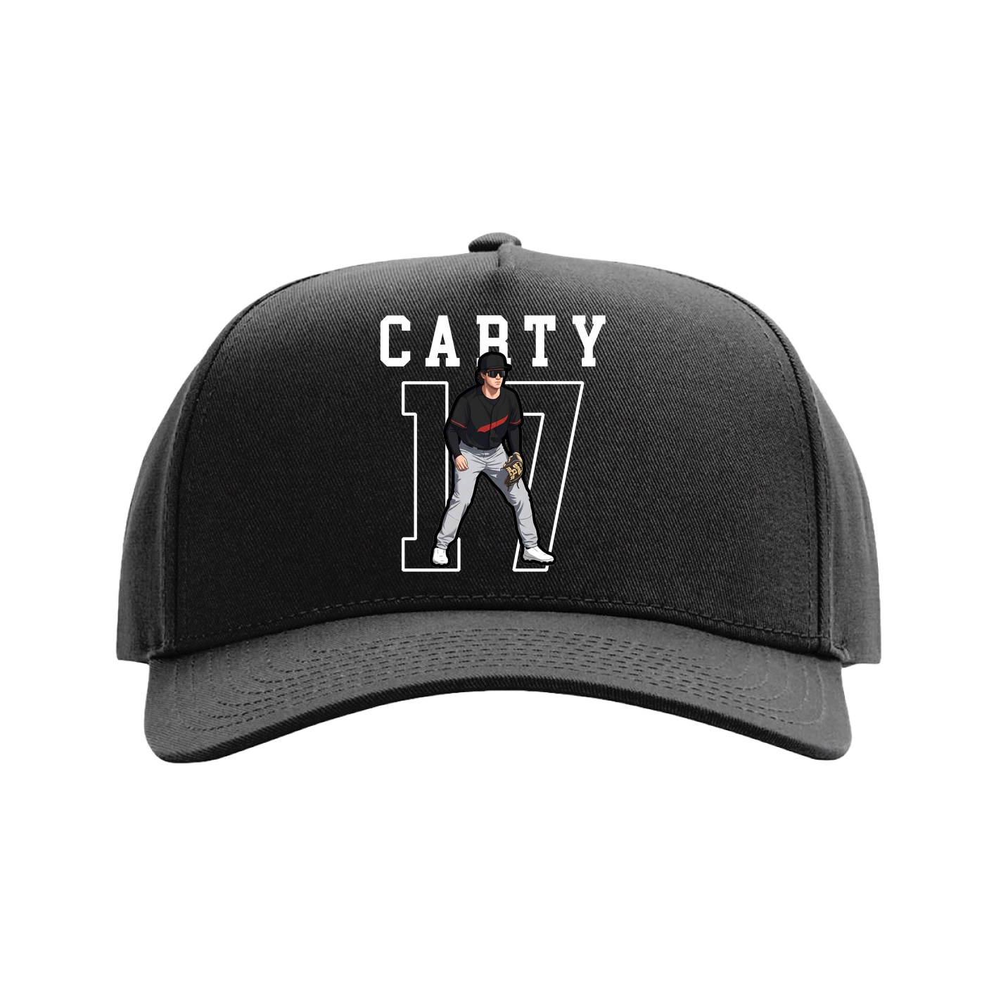 Full Fabric Five-Panel Champ Cap — Shirsey in Black