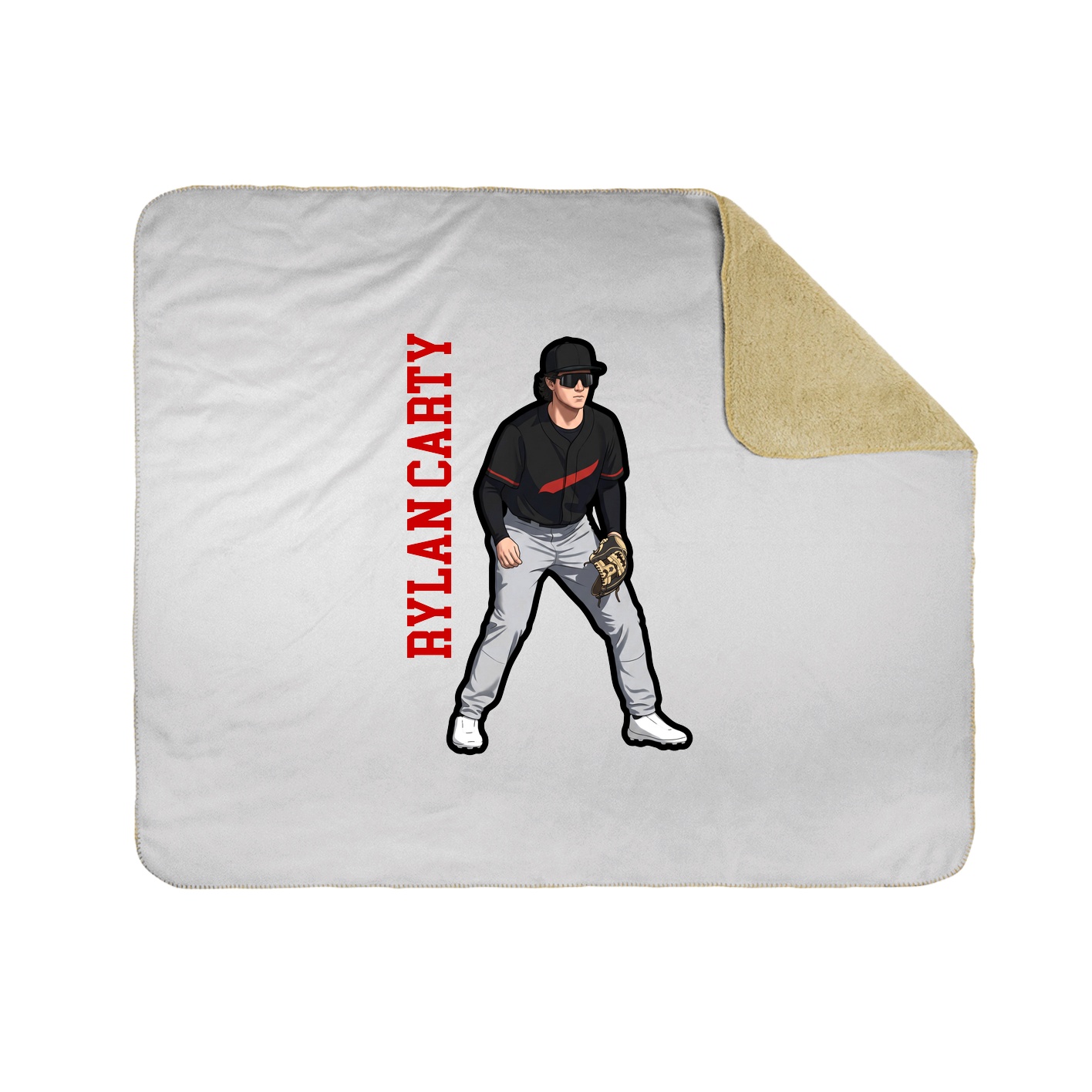 Throw Blanket — Name Vertical in White