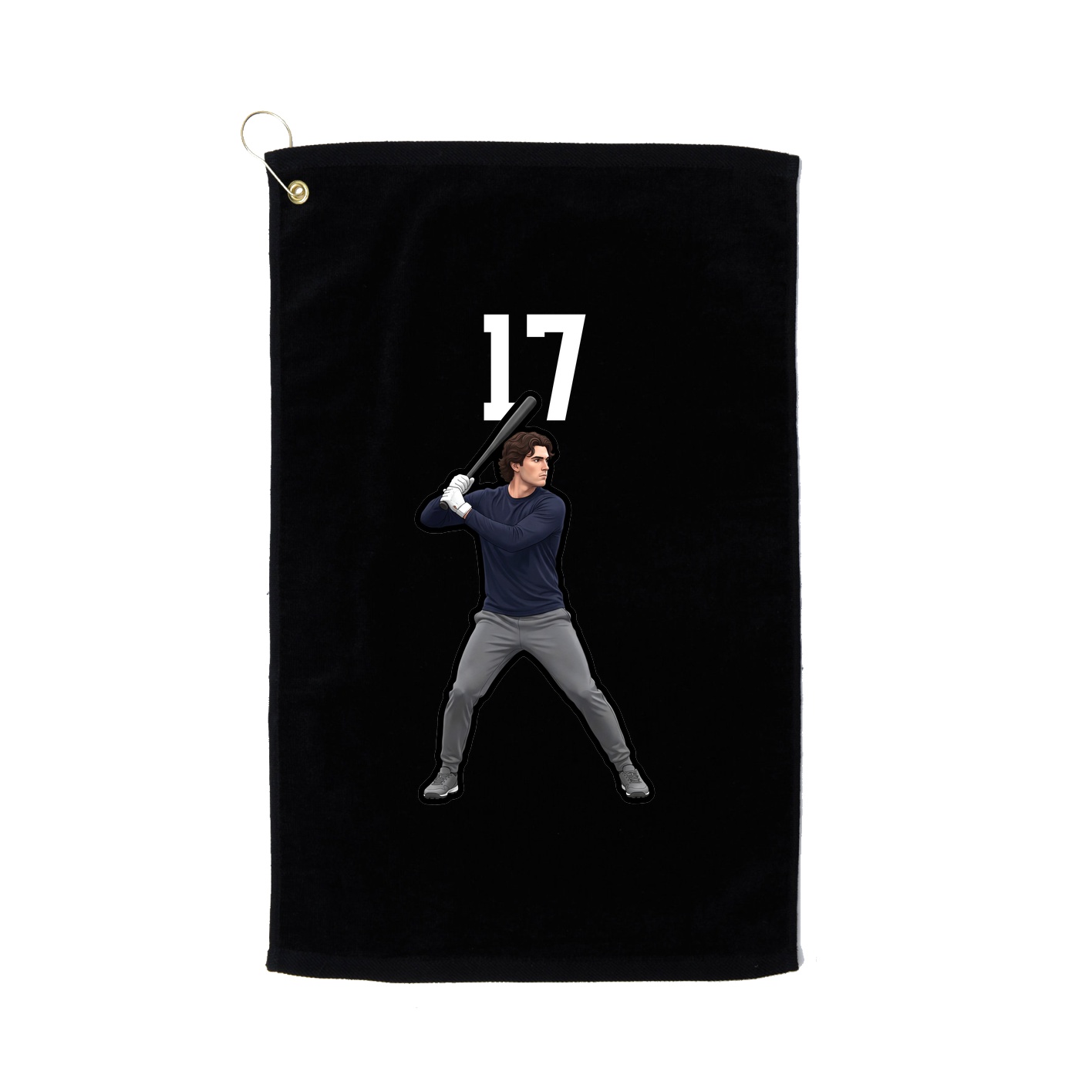 Golf Towel — Number Top in Black
