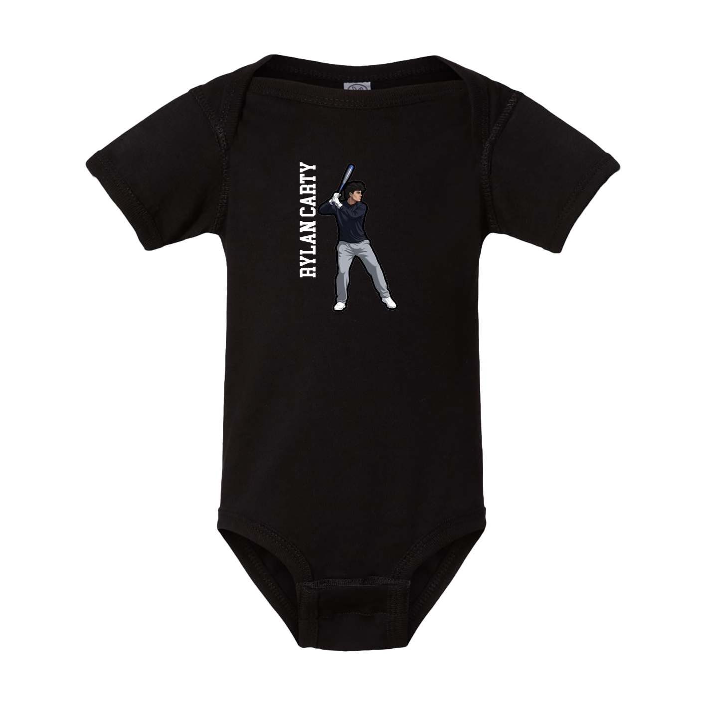 Baby Onesie — Name Vertical in Black