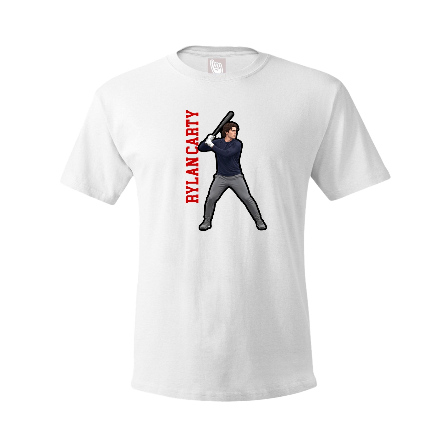 Tee — Name Vertical in White
