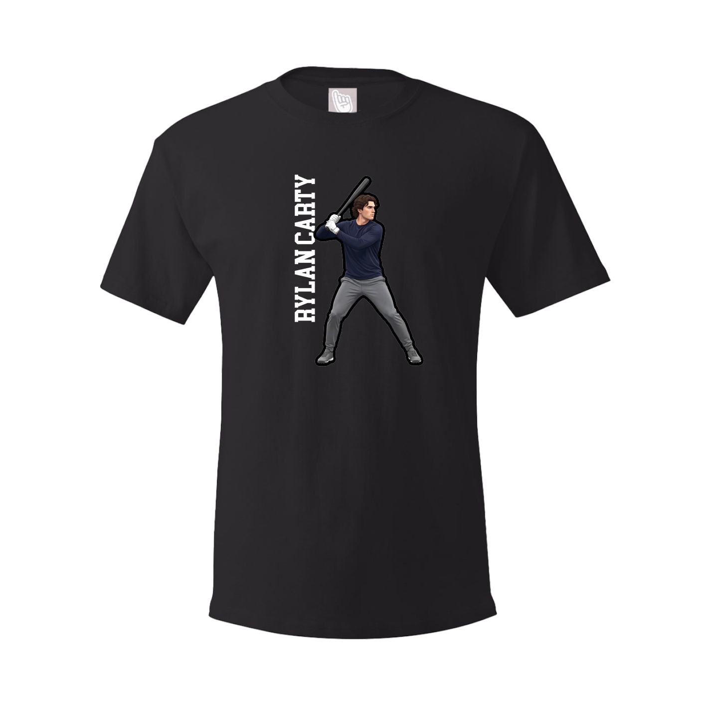Youth Tee — Name Vertical in Black