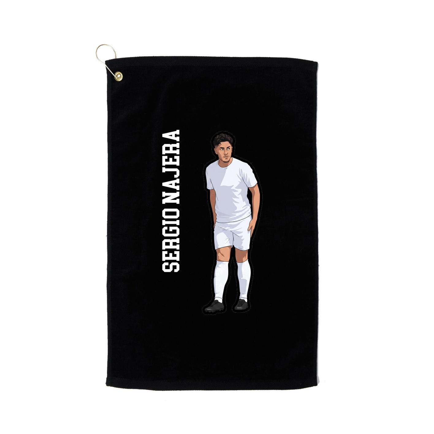 Golf Towel — Name Vertical in Black