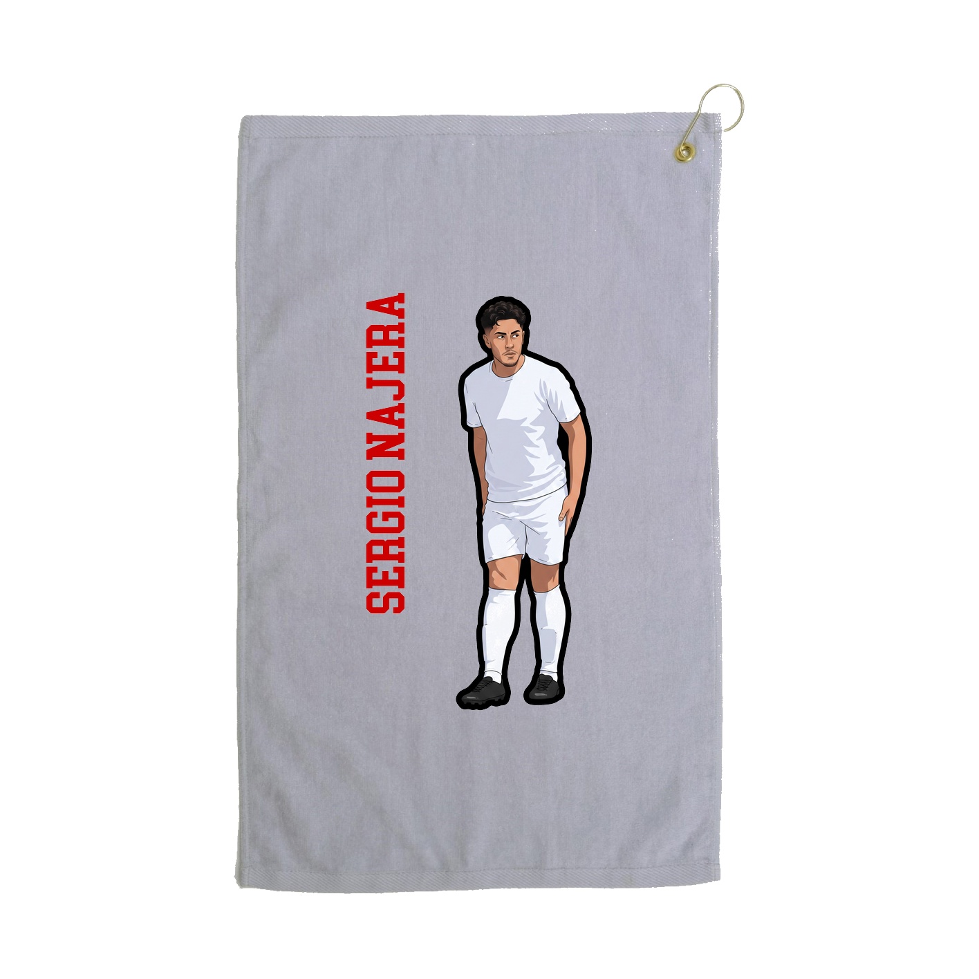 Golf Towel — Name Vertical in Grey