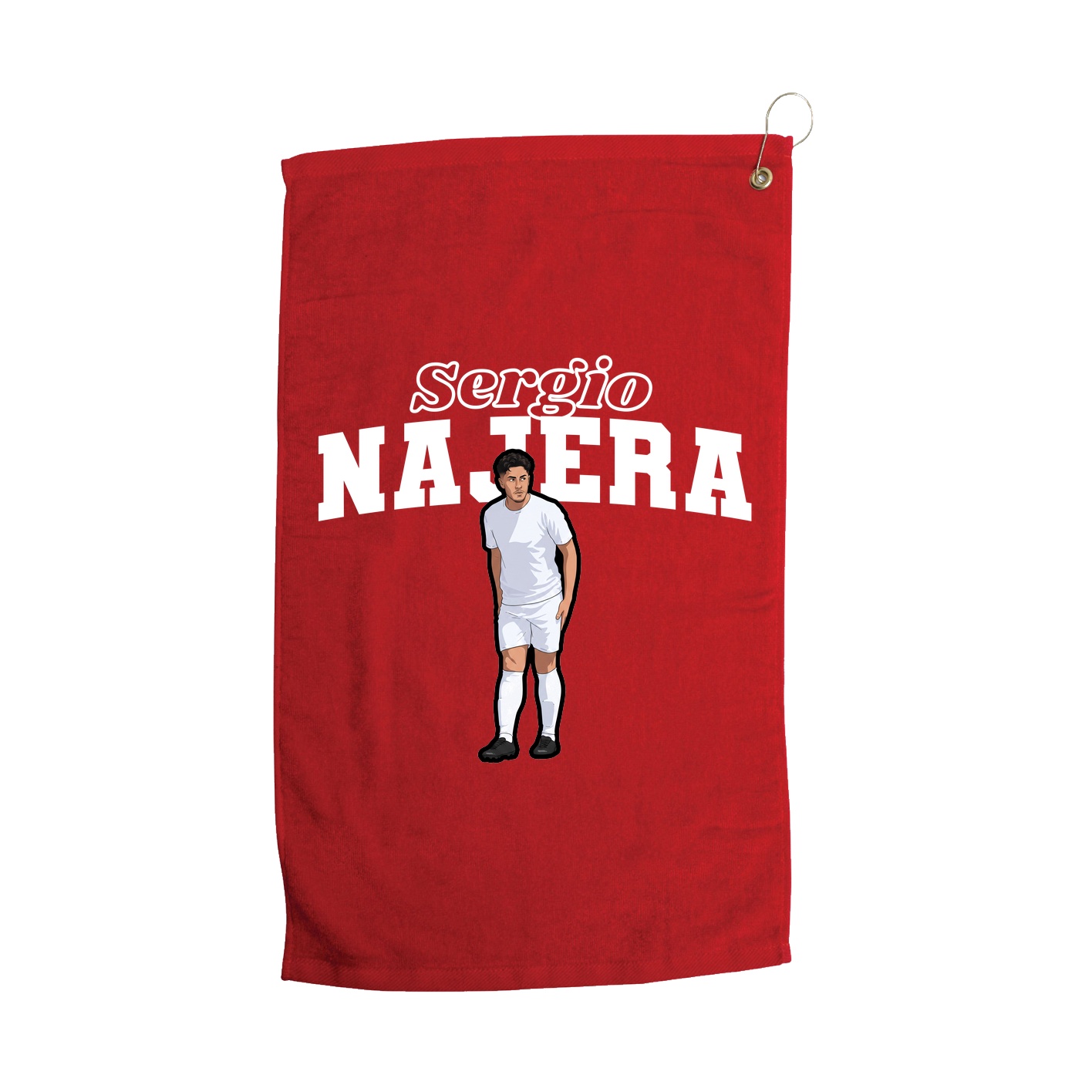 Golf Towel — Name Arch in Red