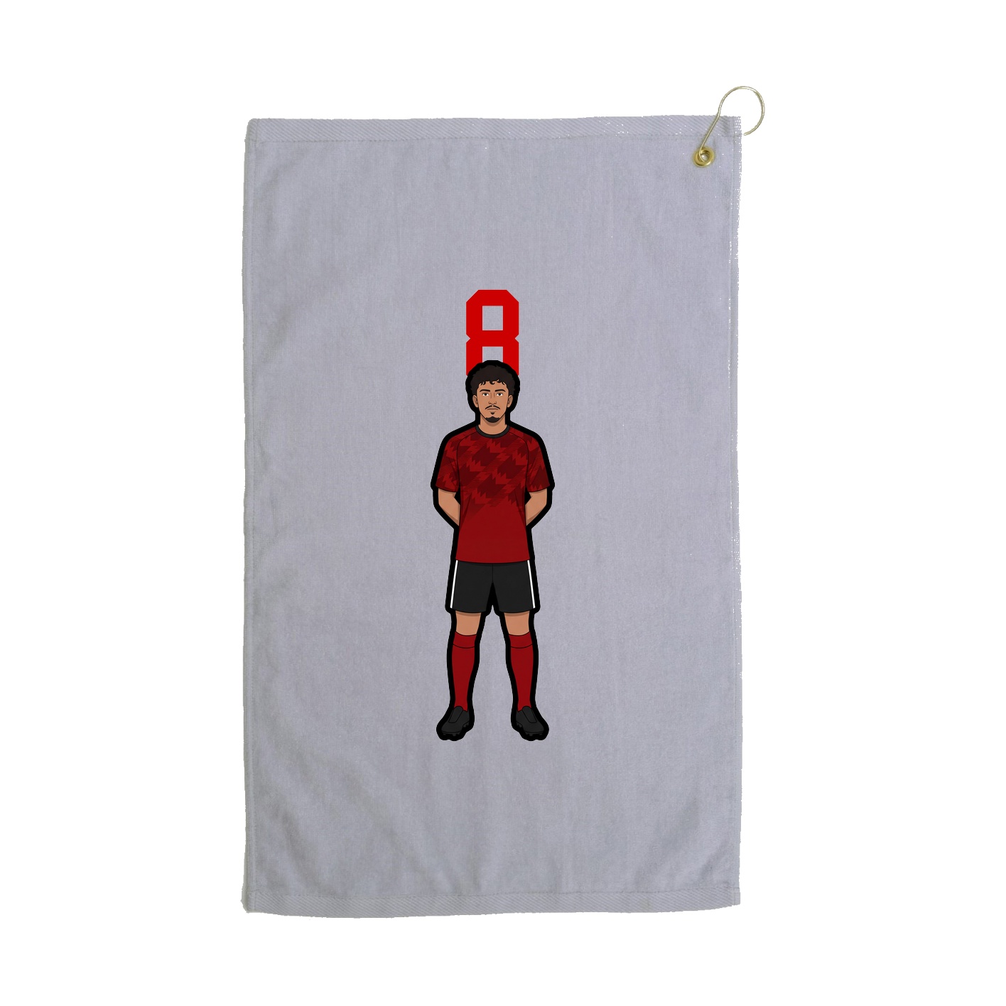 Golf Towel — Number Top in Grey