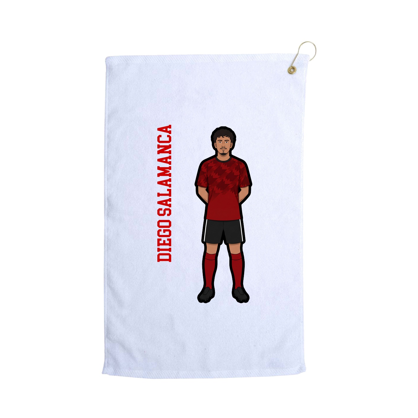 Golf Towel — Name Vertical in White